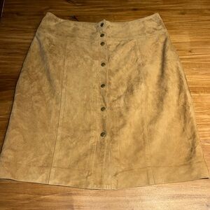 Jones New York Suede Button Skirt